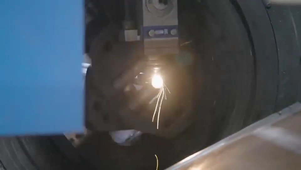 Automated metalwork producing a precise welded seam at our partner workshop in Zhongshan